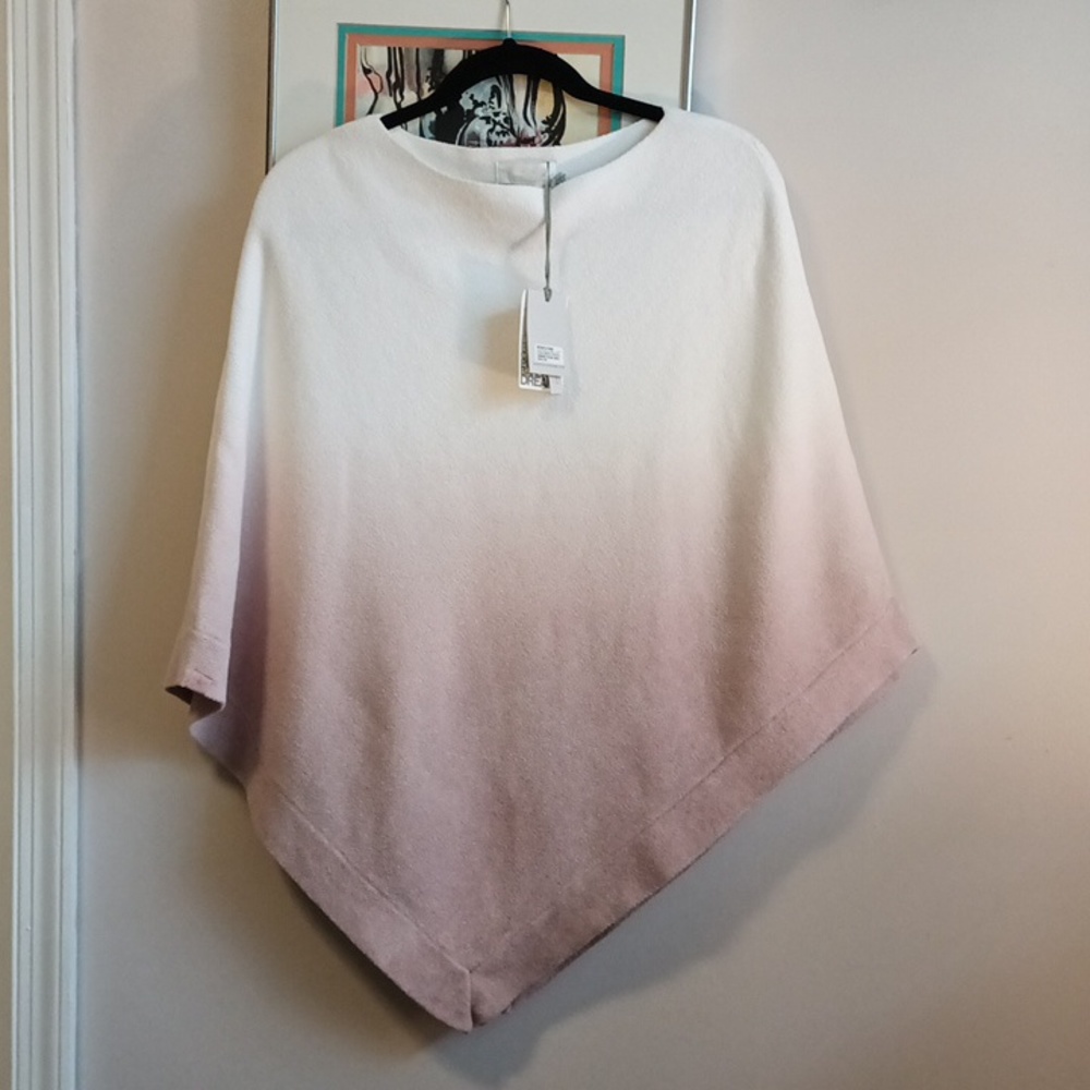 BAREFOOT DREAMS CozyChic Ultra Lite Ocean Breeze Poncho Ombré Rose Mist